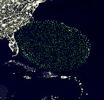 The outline of the location of Atlantis
